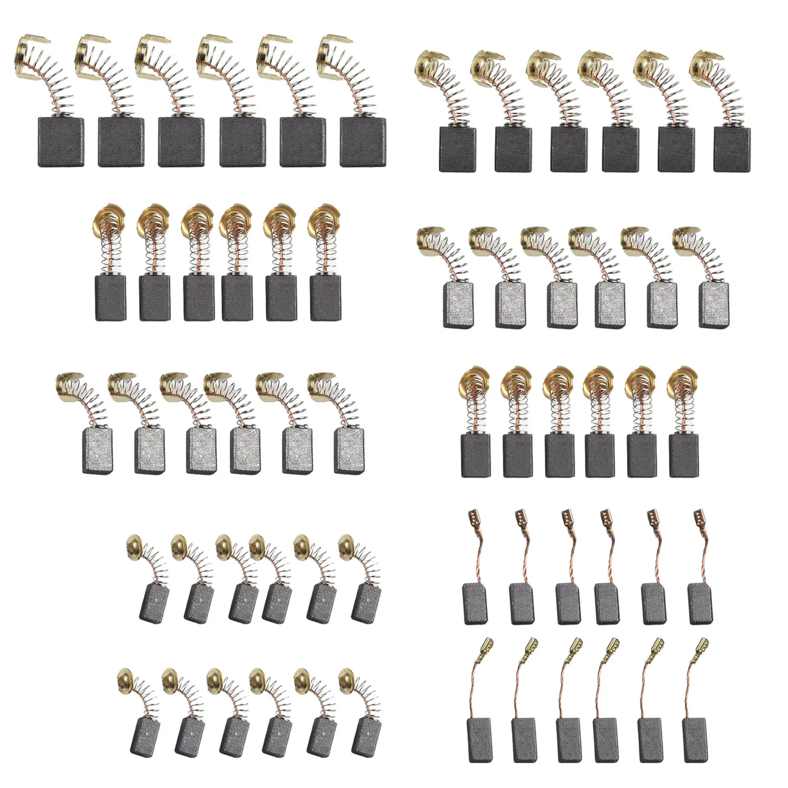 60Pcs 10 Sizes Electric Motor Carbon Brushes Replacement For Power Tool Carbon Brushes Workshop Equipment CNC Machining Parts
60Pcs 10 Sizes Electric Motor Carbon Brushes Replacement For Power Tool Carbon Brushes Workshop Equipment CNC Machining Parts