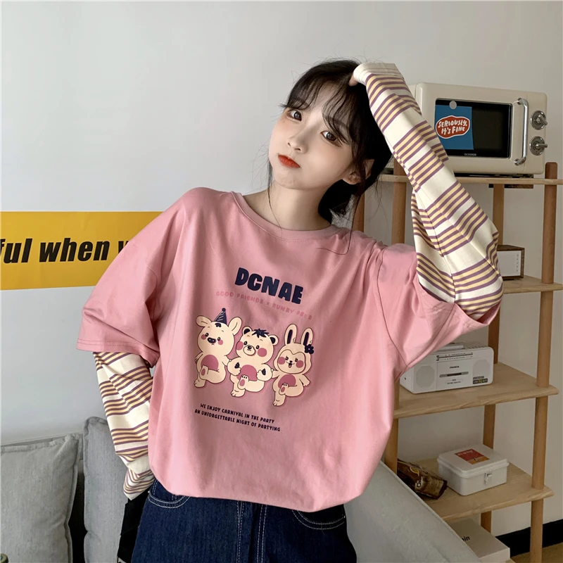 Women's T-shirts Tops Japanese Ladies Ulzzang Retro Cartoon Letter Print Loose Tshirt Female Korean Harajuku Clothes For Women
Women's T-shirts Tops Japanese Ladies Ulzzang Retro Cartoon Letter Print Loose Tshirt Female Korean Harajuku Clothes For Women