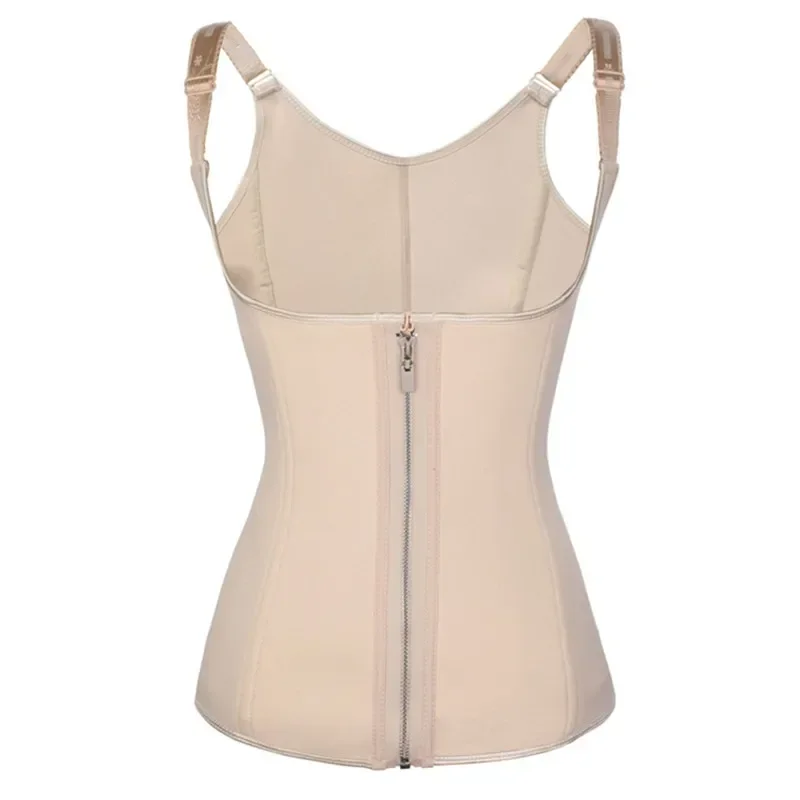 

Latex Shapewear CorsetNeoprene Zippered Vest Adjustable Straps Sauna Sweat Waist Trainer Tummy Control Belt Body Shaper