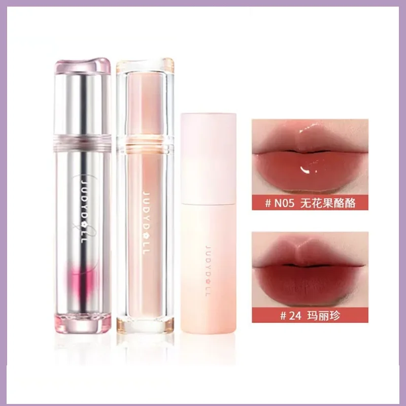 

Judydoll Mirror Water Lip Gloss Transparent Glass Lip Oil Waterproof Liquid Lipstick Nude Brown Clear Tint Jelly Korean Makeup