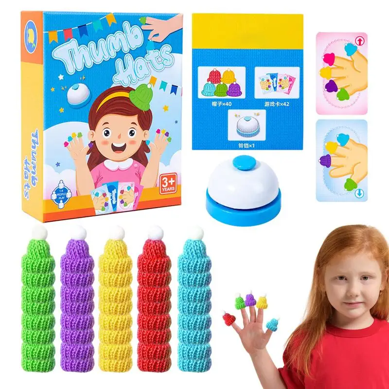 

Шапка для пальцев, вязаная игровая шапка для большого пальца, трюки для левой и правой руки, распознавание цвета при мышлении, тренировочная игра для детского дня