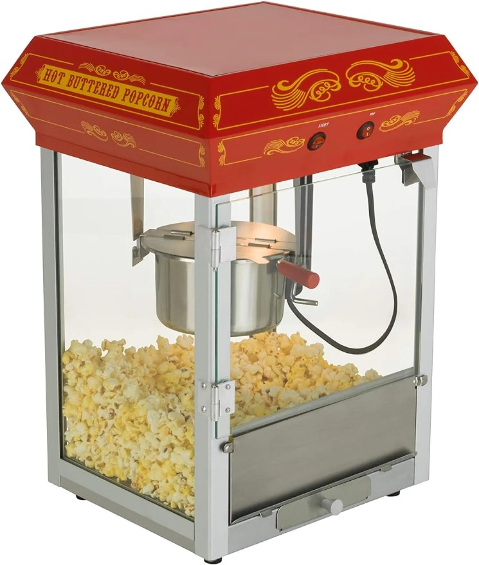 Винтажный карнавальный стиль 4 унции столешница для приготовления попкорна горячим маслом красный
Винтажный карнавальный стиль 4 унции столешница для приготовления попкорна горячим маслом красный