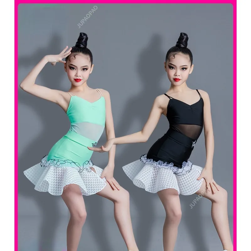 

Kids Samba Tango Rumba Latin Dance Dresses Costume Children Ballroom Dance Dress Girls Competition Training Performance Clothes