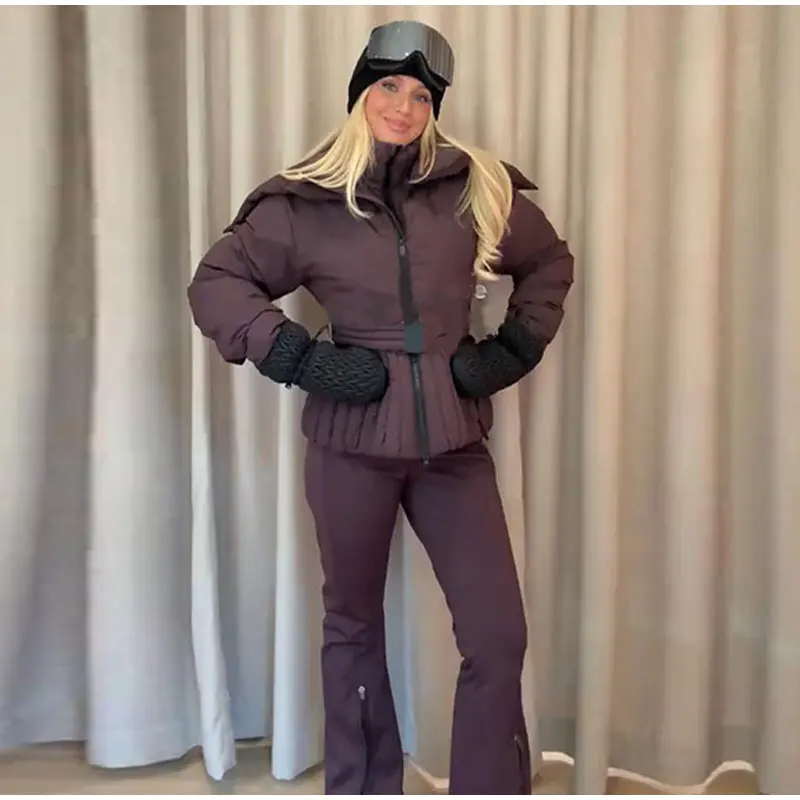 سيدة كامل الجسم بدلة تزلج مقنعين الوقوف الفراء طوق سستة حزام الخصر متوهج السراويل بذلة موضة غمد الرياضة شتاء 2025 ملابس التزلج سيدة كامل الجسم بدلة تزلج مقنعين الوقوف الفراء طوق سستة حزام الخصر متوهج السراويل بذلة موضة غمد الرياضة شتاء 2025 ملابس التزلج