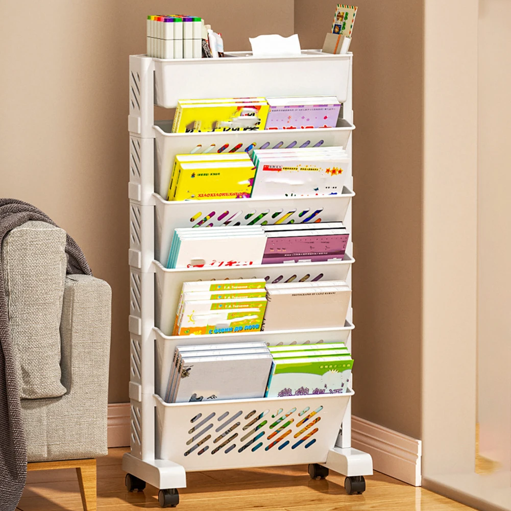 5/6 Layer Rolling Bookcase Cart Removable Floor Standing Magazine Rack Multi-Purpose Large Capacity for Home Bedroom Living Room
5/6 Layer Rolling Bookcase Cart Removable Floor Standing Magazine Rack Multi-Purpose Large Capacity for Home Bedroom Living Room