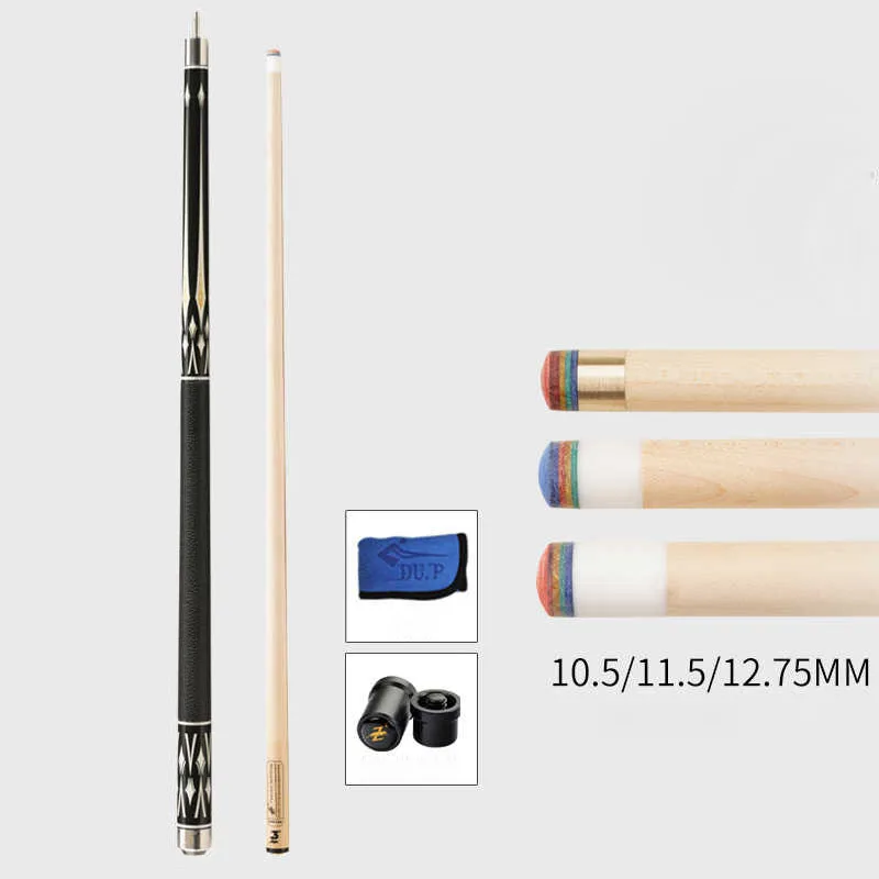 

POINOS Billiard Pool Cues Stick 10.5/11.5/13mm Tip Size Maple Shaft 1/2 Split Lychee Leather Grip Pool Cue Case