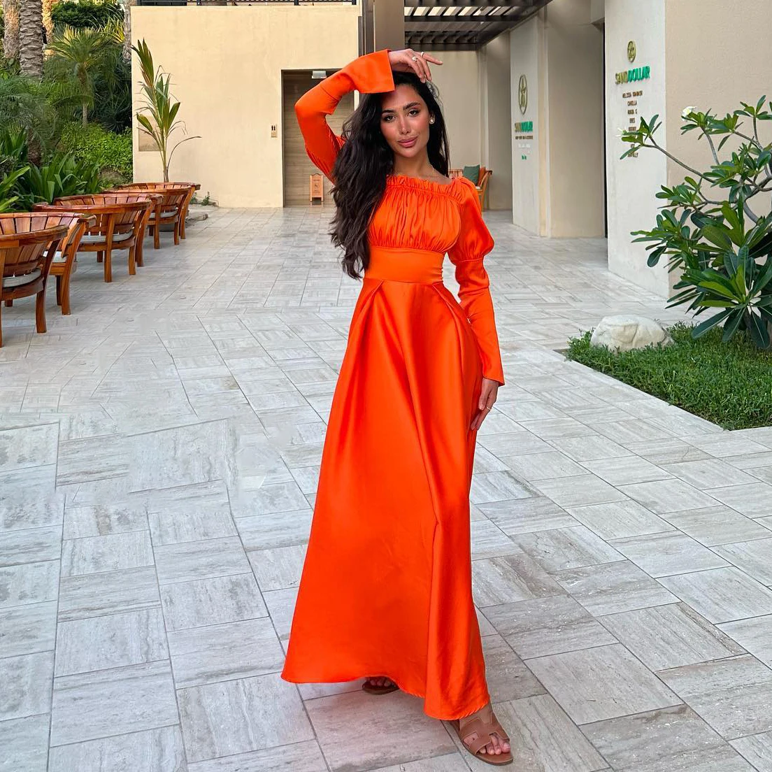 GIOIO Square Collar Luxury Formal Evening Dresses Pleat Long Sleeves فساتين سهرة Floor Length Elegant Prom Growns Party Women 
GIOIO Square Collar Luxury Formal Evening Dresses Pleat Long Sleeves فساتين سهرة Floor Length Elegant Prom Growns Party Women