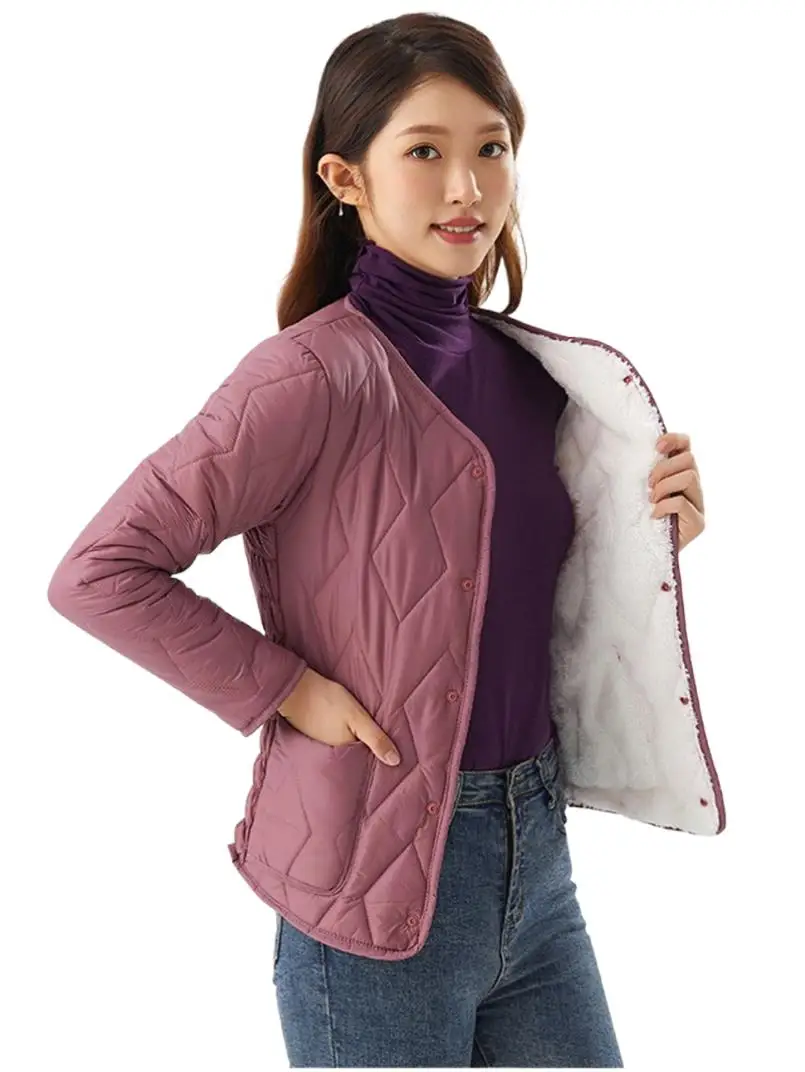 M-4XL Autumn Winter Women V-neck Down Cotton Jacket Female Fleece Lined Thicken Warm Cotton Coat Loose Parkas Short Tops
M-4XL Autumn Winter Women V-neck Down Cotton Jacket Female Fleece Lined Thicken Warm Cotton Coat Loose Parkas Short Tops