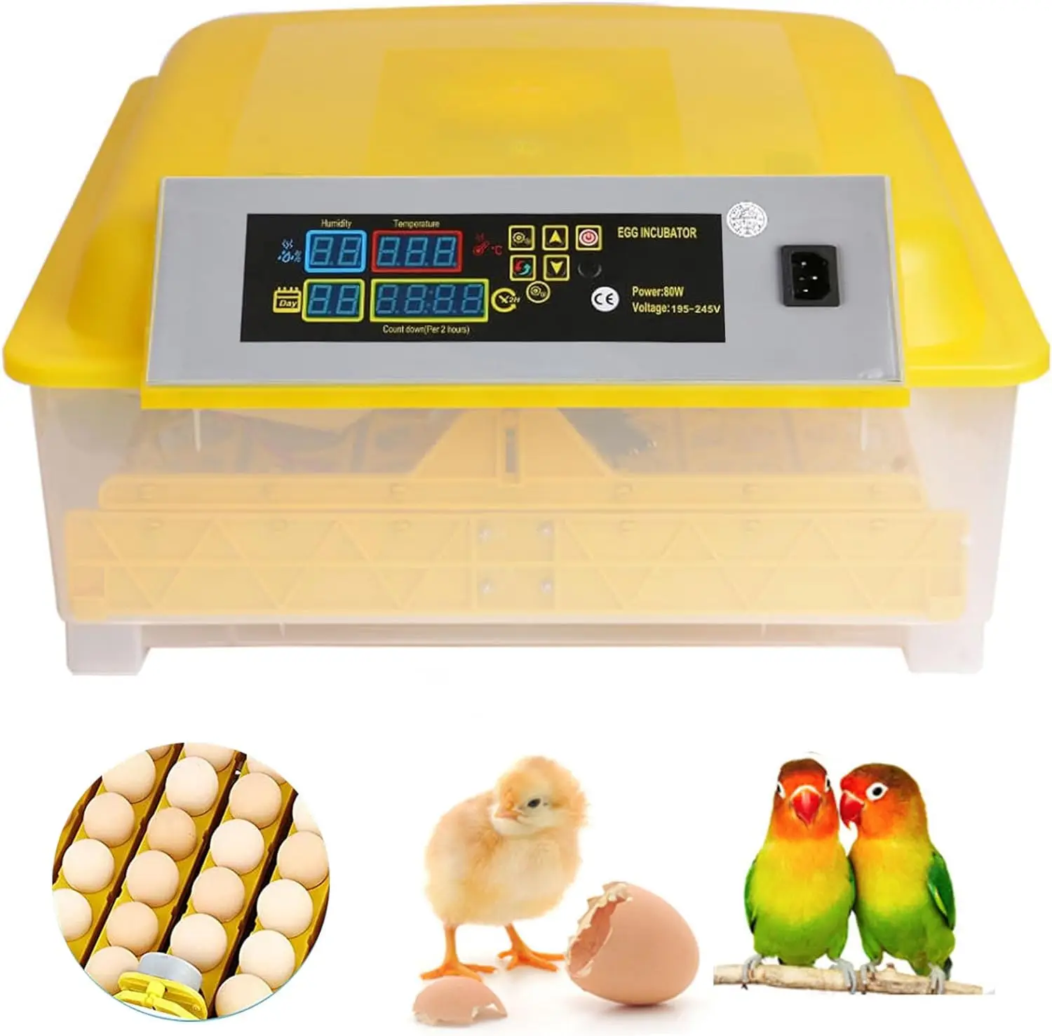 

48egg incubator digital poultry hatchers with automatic egg turning,temperature and humidity control LED screens chicken coop