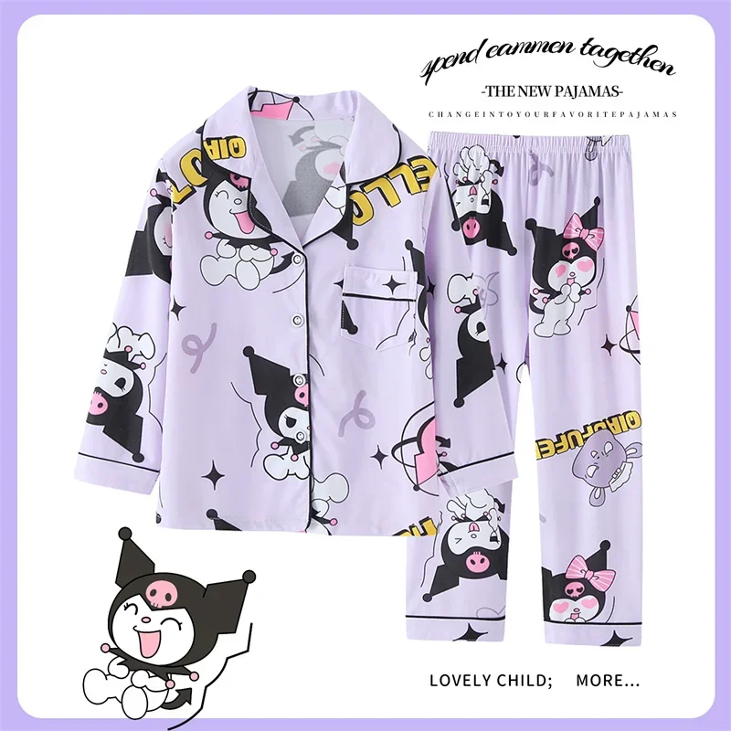 Sanrio Hello Kitty Children Pajamas Suit Long-Sleeved Autumn Cinnamoroll Kuromi Autumn Anime Home Sleepwear Student Suit
Sanrio Hello Kitty Children Pajamas Suit Long-Sleeved Autumn Cinnamoroll Kuromi Autumn Anime Home Sleepwear Student Suit