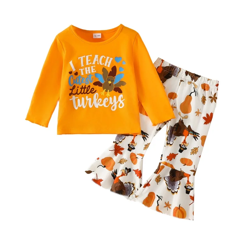 Toddler Baby Girs Thanksgiving Clothes Long Sleeve Sweatshirt Flare Pants Set Fall Winter Cuter Turkey Outfits
Toddler Baby Girs Thanksgiving Clothes Long Sleeve Sweatshirt Flare Pants Set Fall Winter Cuter Turkey Outfits
