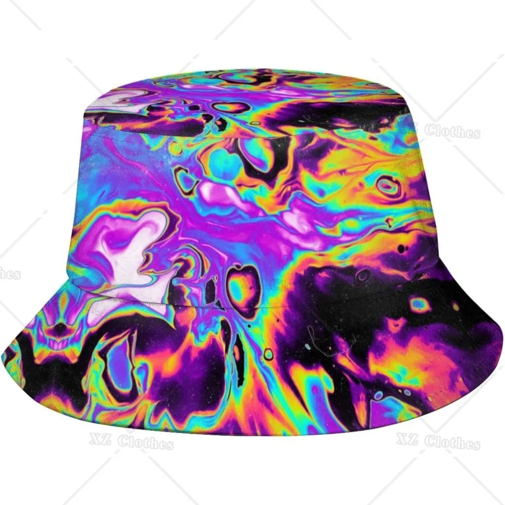

Psychedelic Trippy Aesthetic Bucket Hat for Women Men Teens Beach Outdoor Fashion Packable Sun Cap Fishing Caps for Fisherman