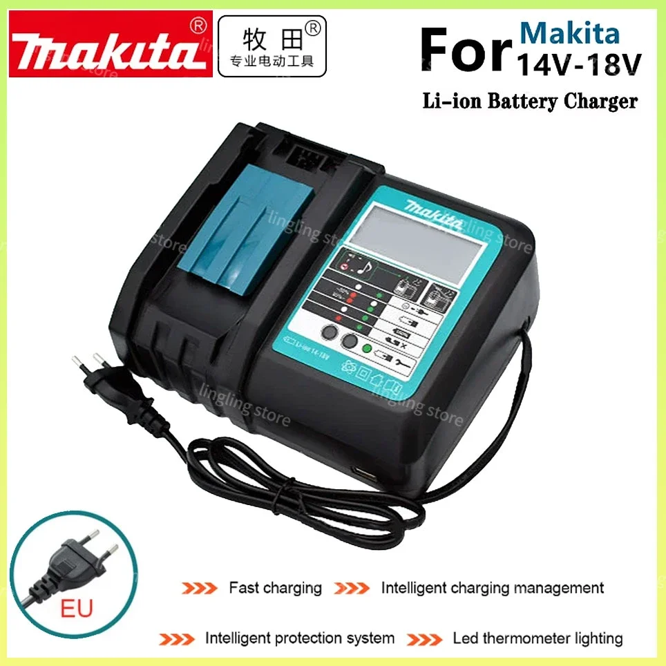 

100% Original Makita Charger 14.4V-18V DC18RC Battery Charger Makita 6000mAh Bl1830 Bl1430 BL1860 BL1890 Tool Power Charger