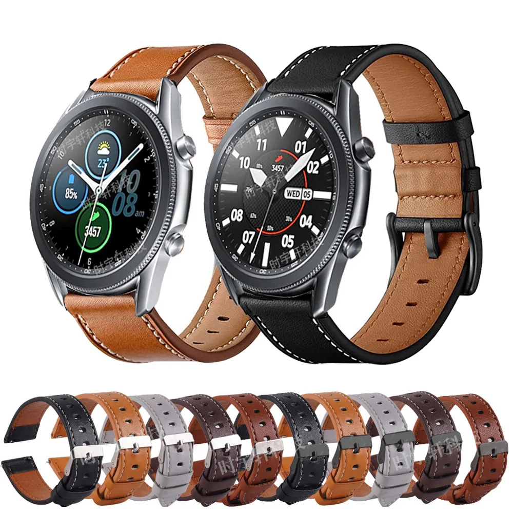 

20mm 22mm Watch Strap For Samsung Galaxy Watch 3 41mm 45mm Leather Bracelet For Galaxy 42mm 46mm/Gear S3 Frontier/S2/Sport Band