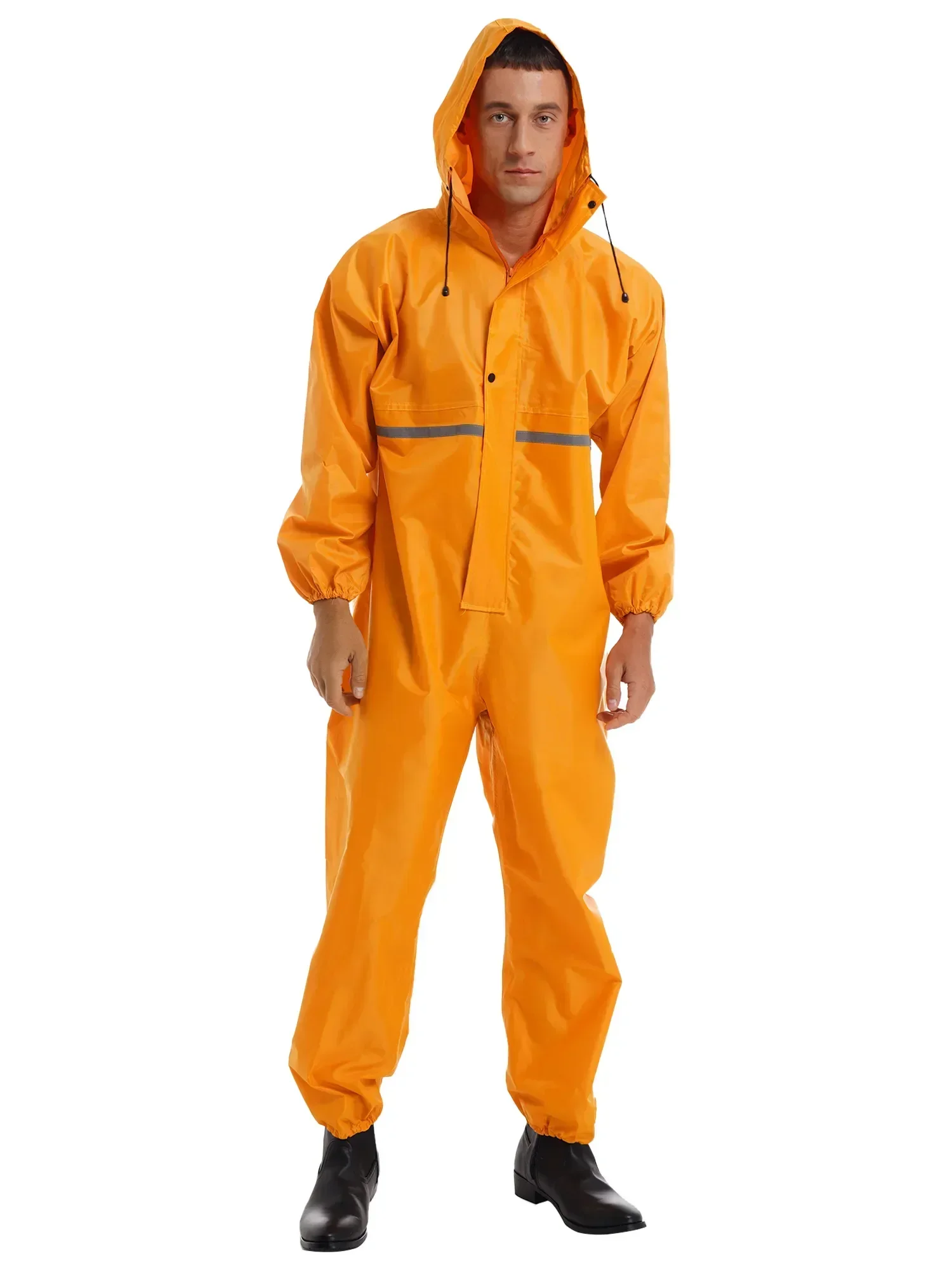 One Rain Raincoat Suit Hooded Jumpsuit Waterproof Piece Reflective Coveralls Adult Size Men's Zipper
One Rain Raincoat Suit Hooded Jumpsuit Waterproof Piece Reflective Coveralls Adult Size Men's Zipper