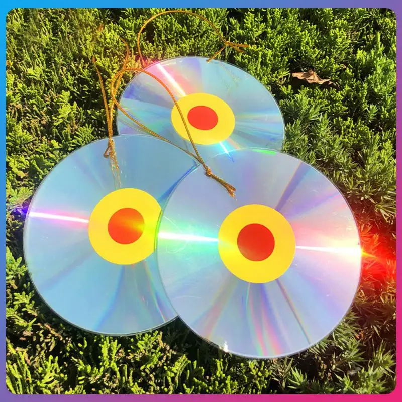 

Garden Bird Repellents Tool Double-sided Laser Reflective CD Courtyard Decoration Anti-bird Film Repellent Plate with lanyard
