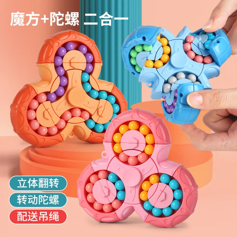 

Creative Fidget Spinner Magic Cube Bean Puzzle Cubes Children Kids Educational Toys Christmas Gift