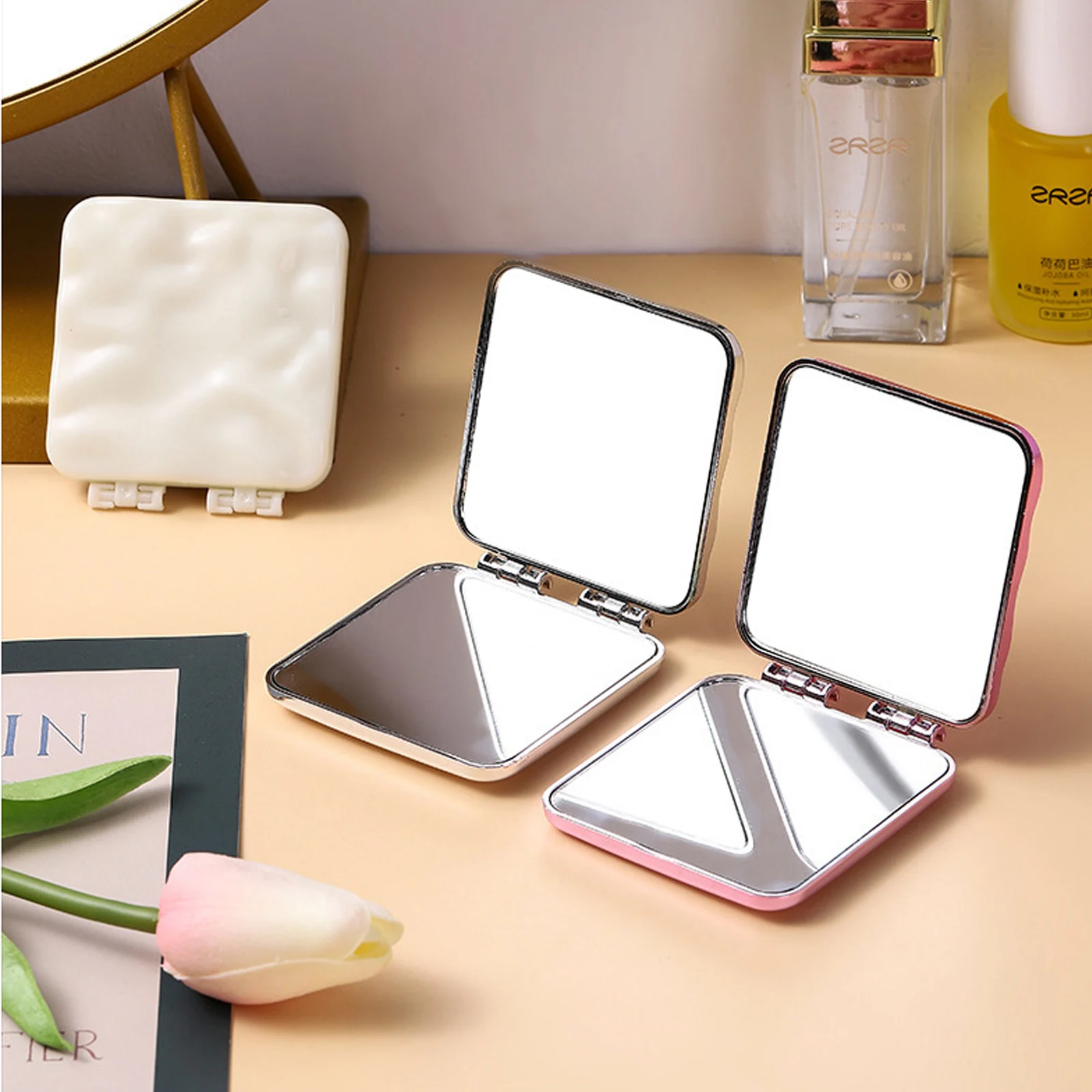 Electroplating Folding Cosmetic Mirror Flip Mirror Female Portable Hand Mirror Beauty Mirror Double-Sided Mirror Wholesale
Electroplating Folding Cosmetic Mirror Flip Mirror Female Portable Hand Mirror Beauty Mirror Double-Sided Mirror Wholesale