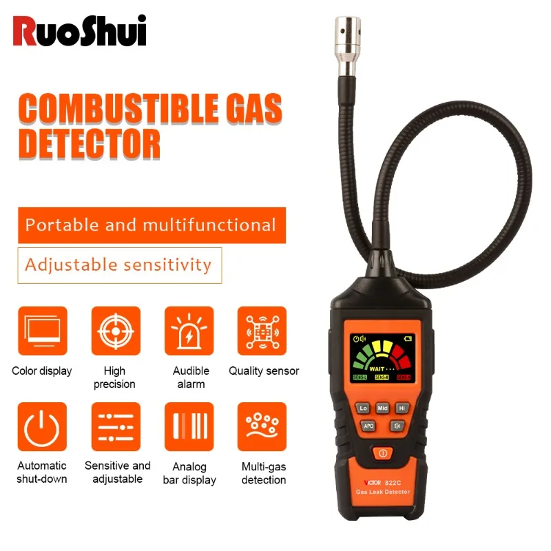 Gas Analyzer Gas Leak Detector Meter Combustible Flammable Natural Air Tester 9999PPM 20% LEL Visible Audible Alarm Smart Sensor
Gas Analyzer Gas Leak Detector Meter Combustible Flammable Natural Air Tester 9999PPM 20% LEL Visible Audible Alarm Smart Sensor