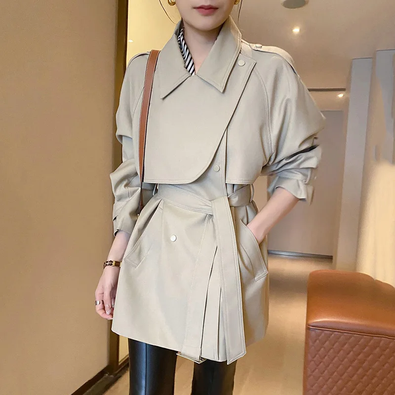 2023 New Spring Autumn Elegant Chic Trench Coat for Womens with Raglan Sleeve Belt Double Breasted Luxury Designer Clothes
2023 New Spring Autumn Elegant Chic Trench Coat for Womens with Raglan Sleeve Belt Double Breasted Luxury Designer Clothes
