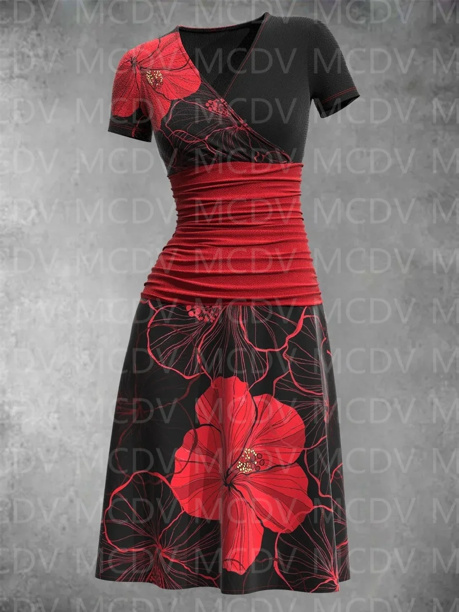 Women's Summer Vintage Floral Art Mosaic Maxi Dress 3D Printed Sexy V-neck Dress Female Dresses
Women's Summer Vintage Floral Art Mosaic Maxi Dress 3D Printed Sexy V-neck Dress Female Dresses