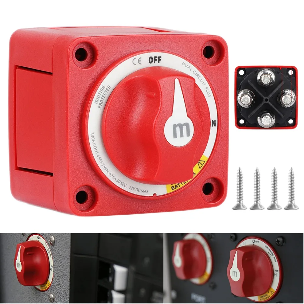 Dual Circuit Plus Battery Switch Mini Waterproof 6011 M-Series 12-32V 100-300A RV Car Boat Battery Selector Isolator Disconnect
Dual Circuit Plus Battery Switch Mini Waterproof 6011 M-Series 12-32V 100-300A RV Car Boat Battery Selector Isolator Disconnect
