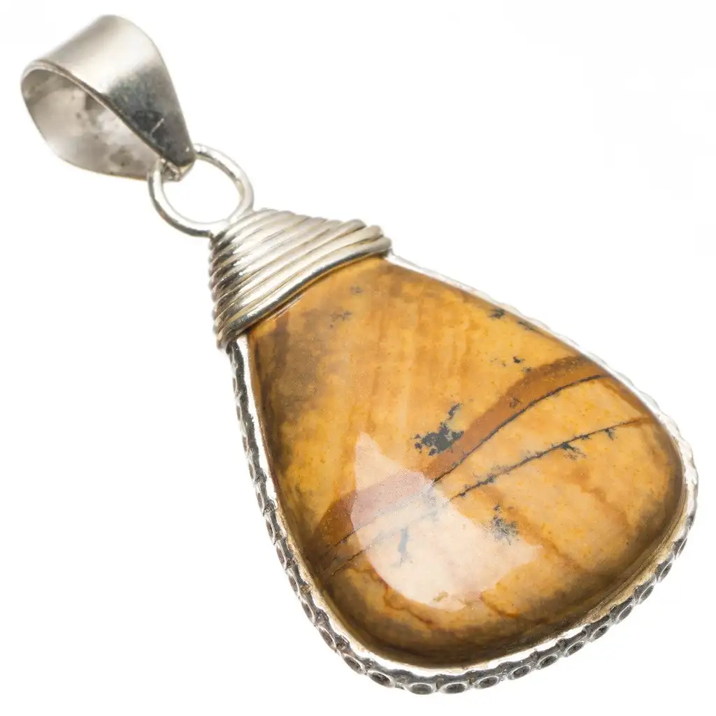 StarGems Picture Jasper Handmade Vintage 925 Sterling Silver Pendant 1 3/4" S0635 
StarGems Picture Jasper Handmade Vintage 925 Sterling Silver Pendant 1 3/4" S0635
