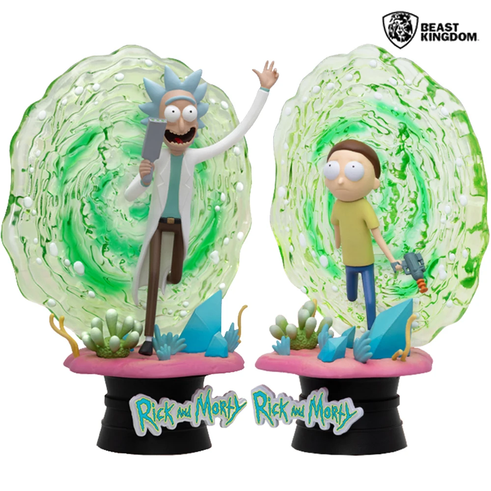 

Beast Kingdom Diorama Stage Rick and Morty Morty Smith Rick Sanchez Collectible Anime Figure Model Toys Gift for Fans Kids