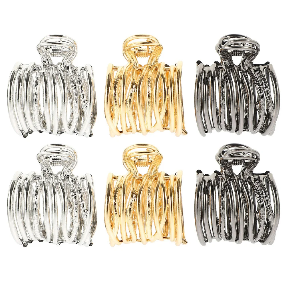 

6 Pcs Cuff High Ponytail Gripper Girl Hair Barrettes Zinc Alloy Claw Clips for Thin