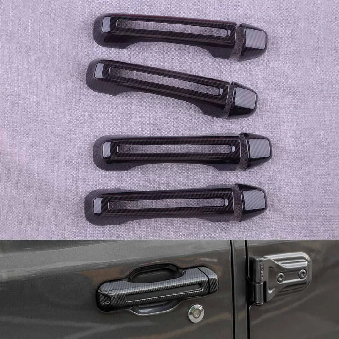 8Pcs/Set Exterior Door Handle Covers Trims Carbon Fiber Style ABS Fit for Jeep Wrangler JL Gladiator JT 2020 2021 2022
8Pcs/Set Exterior Door Handle Covers Trims Carbon Fiber Style ABS Fit for Jeep Wrangler JL Gladiator JT 2020 2021 2022
