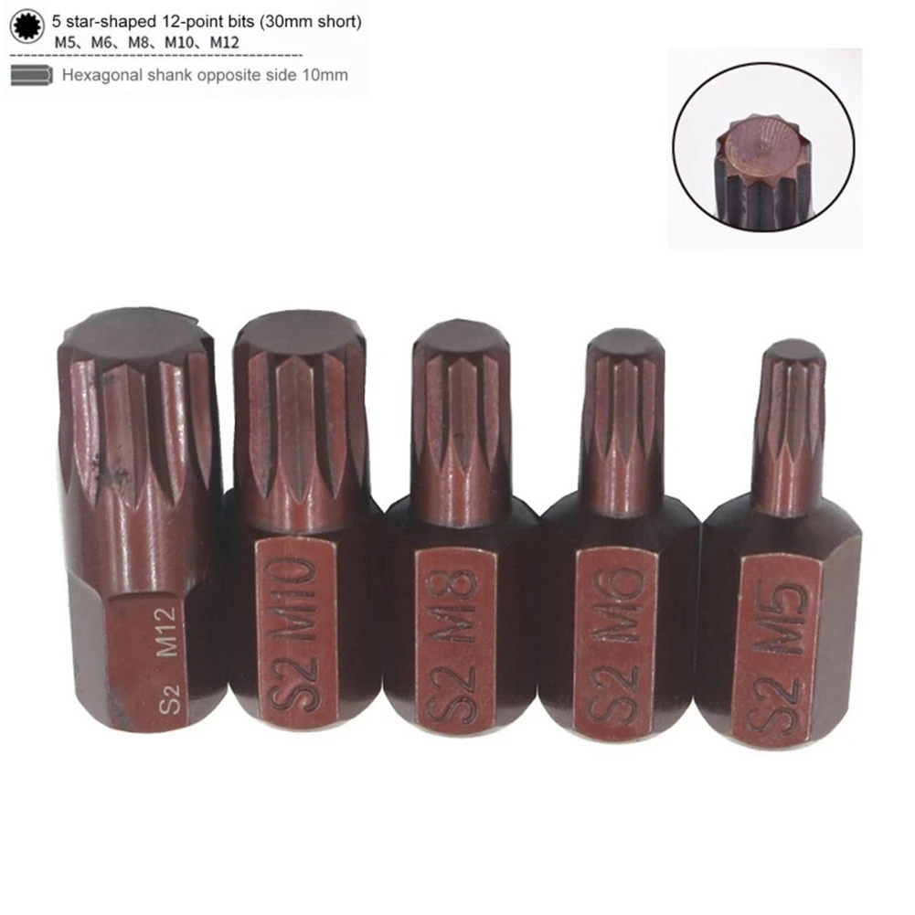 5pcs 30mm Length Star Screwdriver Bits Alloy Steel Screw Driver 10mm Hex Shank Screwdriver Head For Impact Screwdriver M5
5pcs 30mm Length Star Screwdriver Bits Alloy Steel Screw Driver 10mm Hex Shank Screwdriver Head For Impact Screwdriver M5