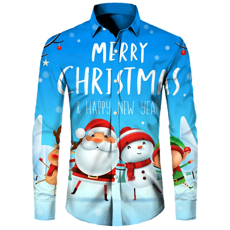 2023 Festival Dress Hot Sale Christmas Long Sleeve Shirt Lapel Men's Shirt 3d Printing Luxury Men's Clothing Shirt For Men
2023 Festival Dress Hot Sale Christmas Long Sleeve Shirt Lapel Men's Shirt 3d Printing Luxury Men's Clothing Shirt For Men