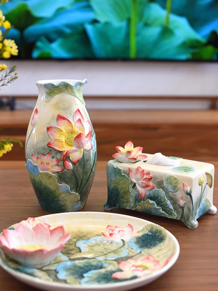 Ceramic Lotus vase drawer Office living room dining room home accessories crafts gifts desktop decorations
Ceramic Lotus vase drawer Office living room dining room home accessories crafts gifts desktop decorations