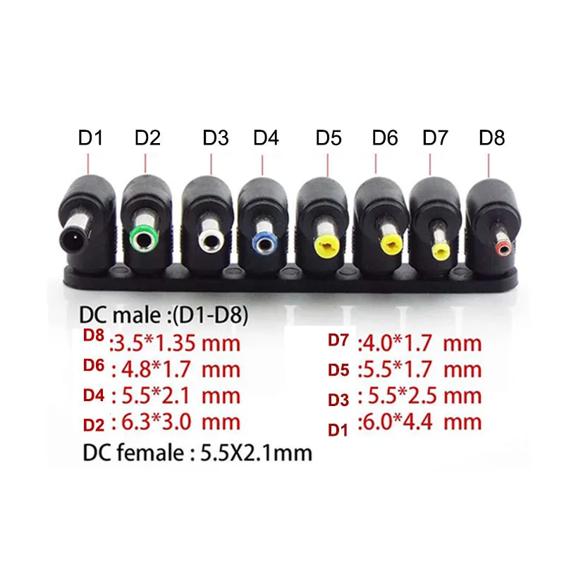 DC female 5.5x.2.1mm to male 3.5x1.35 5.5x2.5 4.8*1.7 6.0mm Power Supply Adapter Connector Plug Charger right angle Laptop
DC female 5.5x.2.1mm to male 3.5x1.35 5.5x2.5 4.8*1.7 6.0mm Power Supply Adapter Connector Plug Charger right angle Laptop