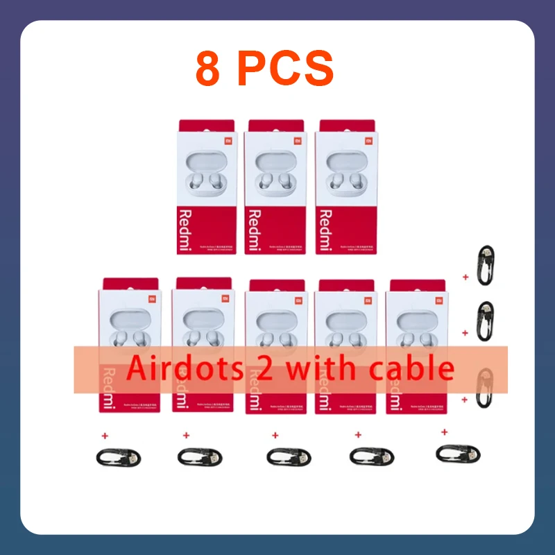 Xiaomi Airdots 2 TWS Earphone Wireless Bluetooth Earphones Redmi Airdots s Headset Stereo white Earbuds 5pcs
Xiaomi Airdots 2 TWS Earphone Wireless Bluetooth Earphones Redmi Airdots s Headset Stereo white Earbuds 5pcs