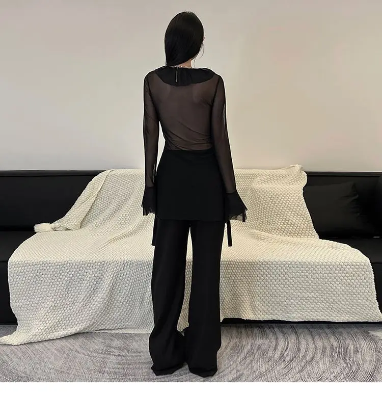 Korean Blouse Women's Clothing V-neck Long Sleeve Tunic Shirts Camisas De Mujer Heavy Ruffles Spring Summer Gauze Blouses Tops Korean Blouse Women's Clothing V-neck Long Sleeve Tunic Shirts Camisas De Mujer Heavy Ruffles Spring Summer Gauze Blouses Tops