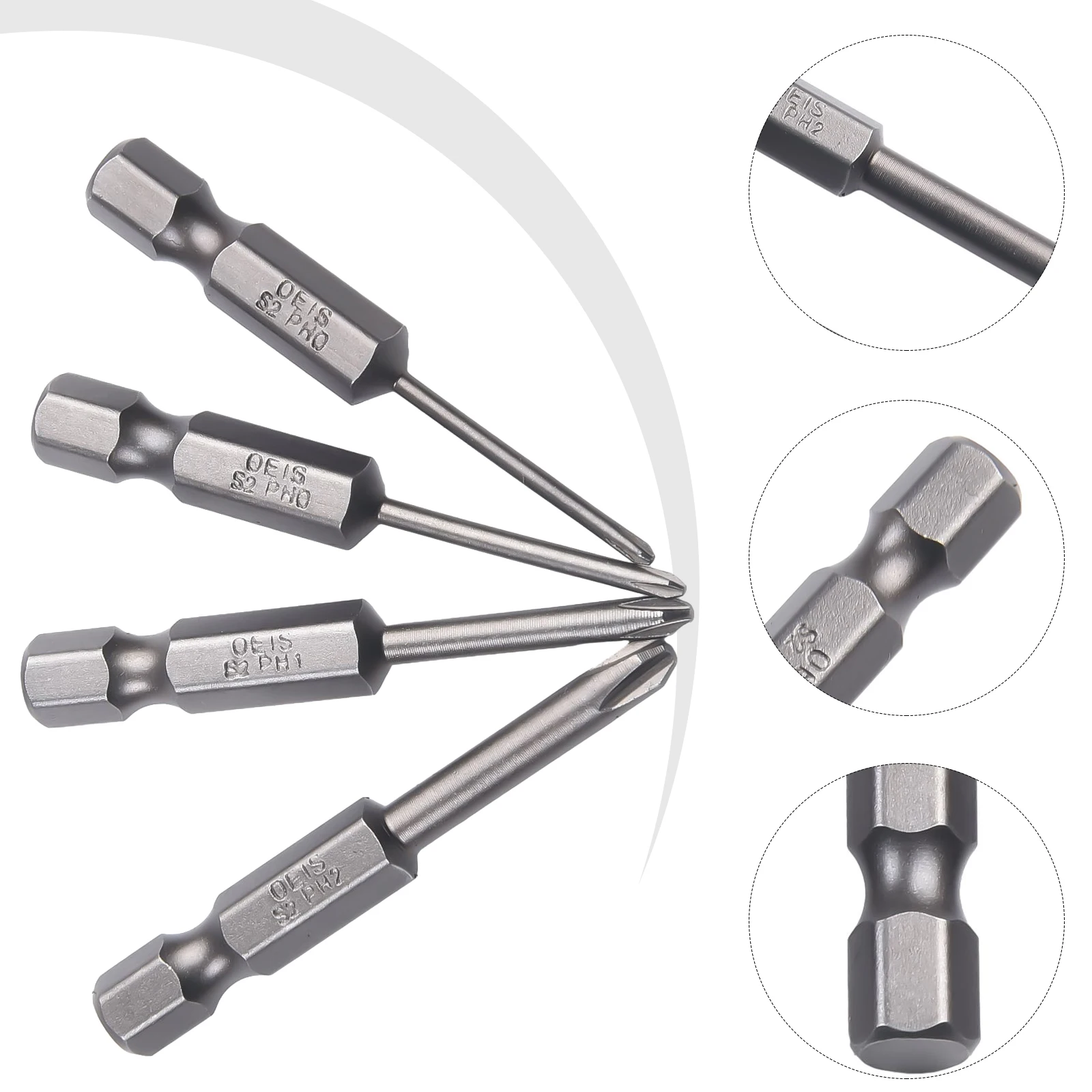 4Pcs 50mm Cross Screwdriver Bits 1/4Inch Hex Shank Electric Screwdriver Bit Alloy Steel Magnetic Screw Drive Hand Tools PH00 PH1
4Pcs 50mm Cross Screwdriver Bits 1/4Inch Hex Shank Electric Screwdriver Bit Alloy Steel Magnetic Screw Drive Hand Tools PH00 PH1