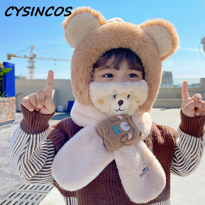 Cartoon Hat Scarf for Girls Boys Winter Warm Thicken Cap Hat for Kids Newborn Baby Stuff Children Hat Plush Fleece Kids Caps
Cartoon Hat Scarf for Girls Boys Winter Warm Thicken Cap Hat for Kids Newborn Baby Stuff Children Hat Plush Fleece Kids Caps