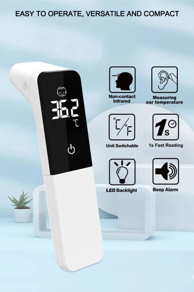 

Цифровой термометр, Бесконтактный инфракрасный медицинский термометр, подходит для взрослых и младенцев, точный и быстрый термометр,