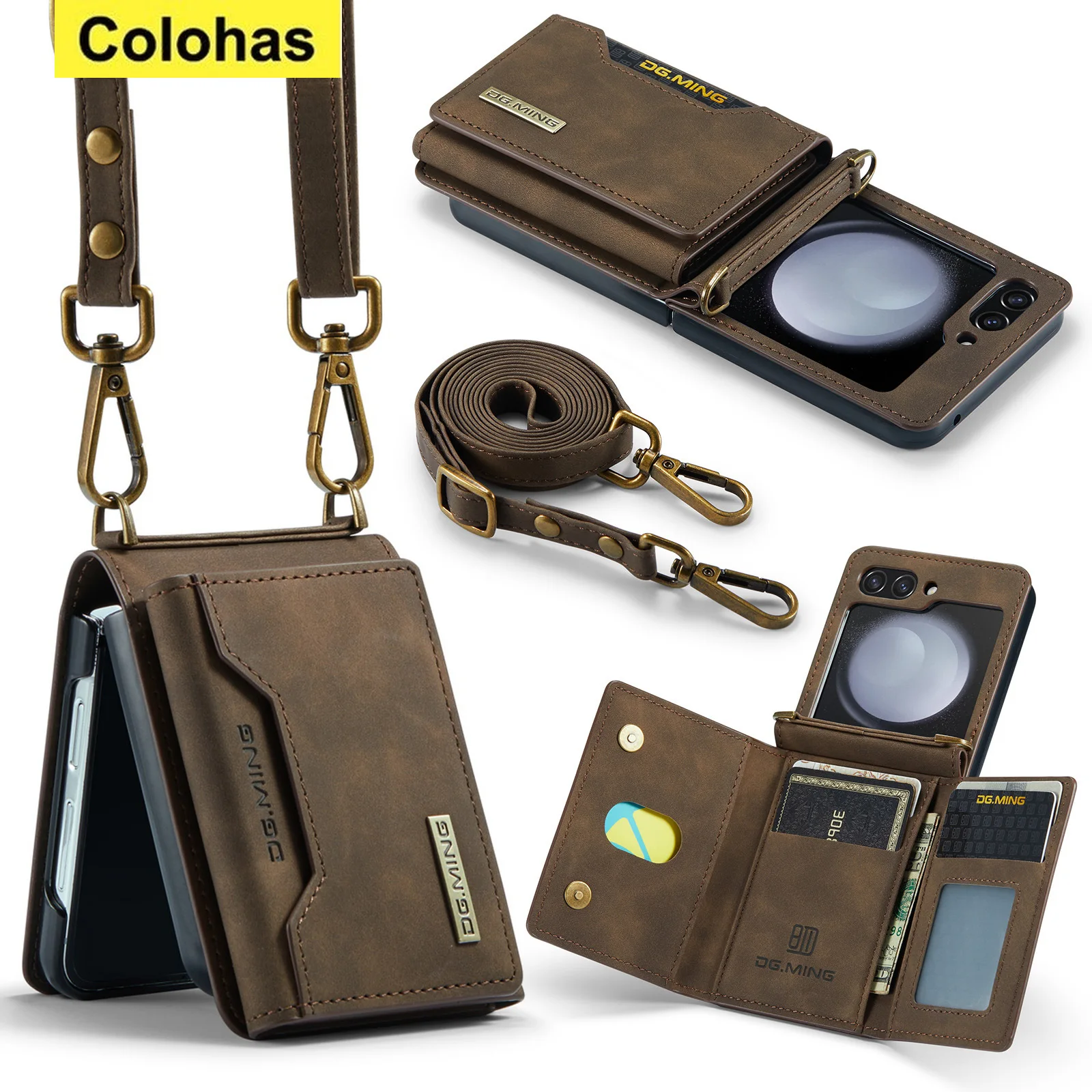 Leather Phone Case for Samsung Galaxy Z Flip 5 4 3 5G OPPO Find N2 Flip Huawei P50 Pocket Long Lanyard Wallet Card Bag Cover
Leather Phone Case for Samsung Galaxy Z Flip 5 4 3 5G OPPO Find N2 Flip Huawei P50 Pocket Long Lanyard Wallet Card Bag Cover