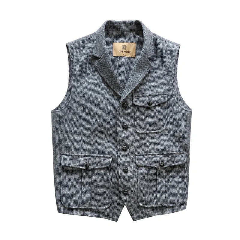 Men's Vest Gery Herringbone Tweed Lapel Collar Single Breasted Steampunk Formal Office Vintage Tooling Wedding Waistcoat 2022
Men's Vest Gery Herringbone Tweed Lapel Collar Single Breasted Steampunk Formal Office Vintage Tooling Wedding Waistcoat 2022