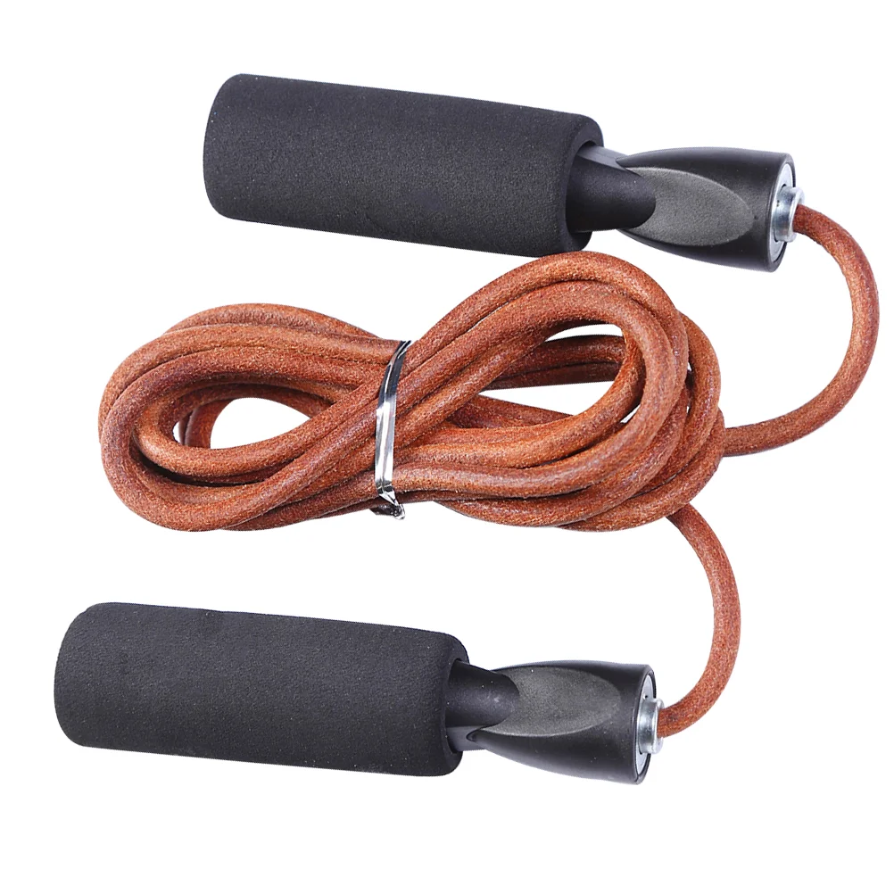 

Professional Cowhide Jump Rope Fitness Boxer Training Skipping Rope Weightloss Workout Excercise Boxing MMA Jumprope