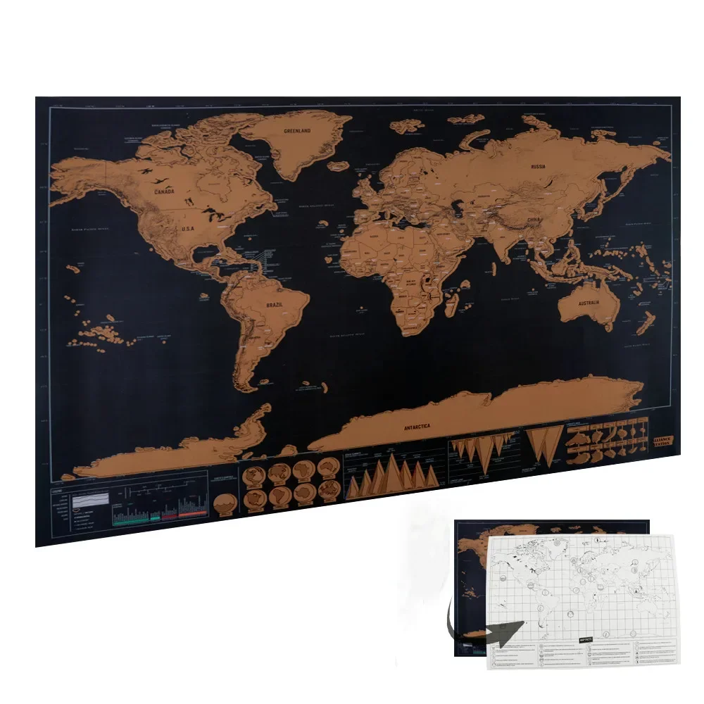 

Stunning World Scratch Maps Perfect - Travelers Scratch off Maps With National Flag - Beautiful Wall Decoration for Any Room 9