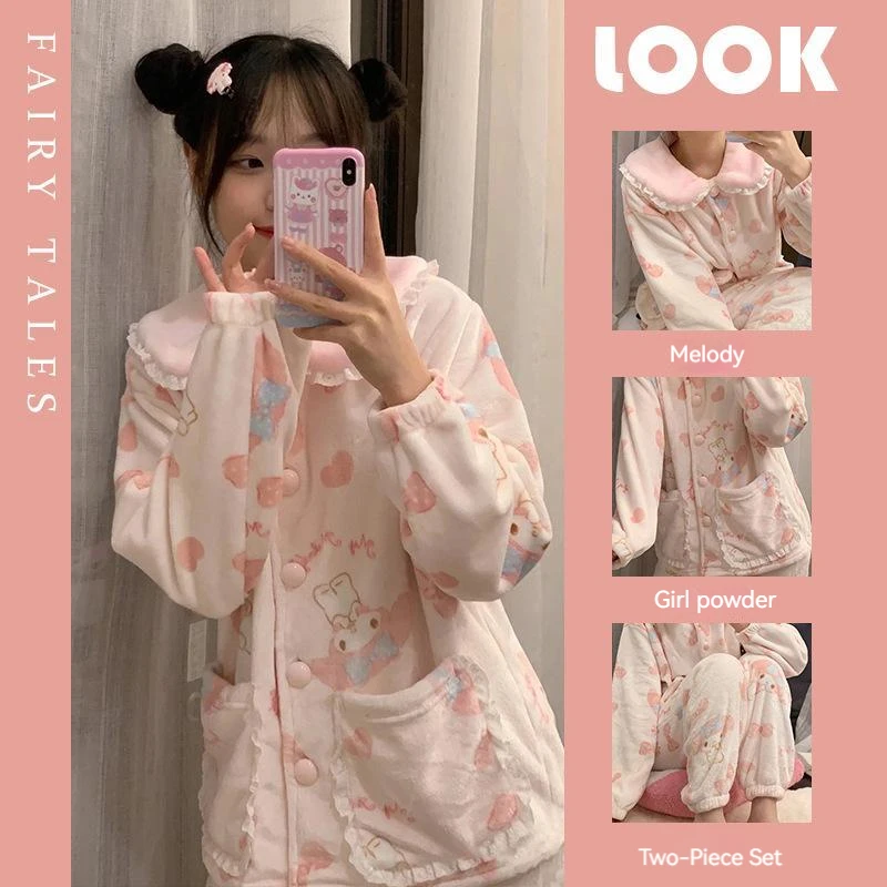 Новинка 2023, осенне-зимняя женская пижама из мультфильма Sanrio, аниме Мелоди, девочка, розовый плюшевый комплект с надписью Can Love для пар, домашняя одежда
Новинка 2023, осенне-зимняя женская пижама из мультфильма Sanrio, аниме Мелоди, девочка, розовый плюшевый комплект с надписью Can Love для пар, домашняя одежда