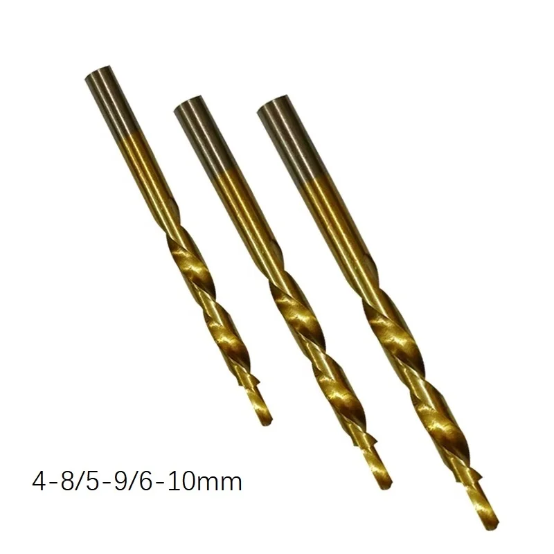 3pcs Coating Step Drill Bits-Plated Step Drill Bit For Woodworking Pocket Hole Jig 8-4/9-5/10-6mm
3pcs Coating Step Drill Bits-Plated Step Drill Bit For Woodworking Pocket Hole Jig 8-4/9-5/10-6mm