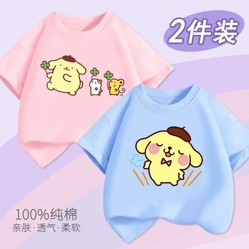 2Pcs Kawaii Sanrio Girls Pompompurin Short-Sleeved T-Shirt Summer Sweet Cute Cartoon Children Half-Sleeved Tide Gift for Kids
2Pcs Kawaii Sanrio Girls Pompompurin Short-Sleeved T-Shirt Summer Sweet Cute Cartoon Children Half-Sleeved Tide Gift for Kids