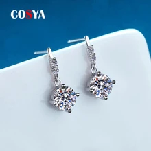 COSYA 925 Sterling Silver Real 0.5-1 Carat Moissanite Diamond Drop Earrings For Women Wed Fine Jewelry Party Anniversary Gifts
COSYA 925 Sterling Silver Real 0.5-1 Carat Moissanite Diamond Drop Earrings For Women Wed Fine Jewelry Party Anniversary Gifts