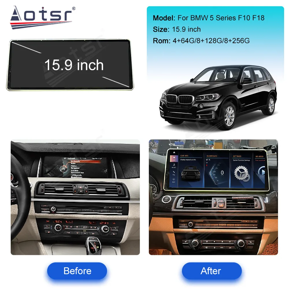 15.9" Car Radio For BMW 5 Series F10 F18 2010 2011 2012 2013-2017 DVD Multimedia Video Player Stereo Auto GPS Navigation Carplay
15.9" Car Radio For BMW 5 Series F10 F18 2010 2011 2012 2013-2017 DVD Multimedia Video Player Stereo Auto GPS Navigation Carplay