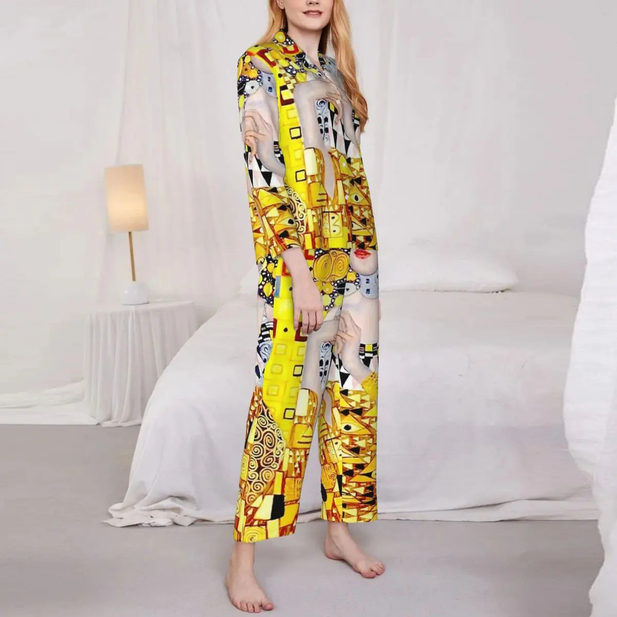 Пижамный комплект Klimt Женский, мягкая Повседневная Ночная рубашка в стиле аделе Бауэр, оверсайз, ночное белье, подарок, осень
Пижамный комплект Klimt Женский, мягкая Повседневная Ночная рубашка в стиле аделе Бауэр, оверсайз, ночное белье, подарок, осень