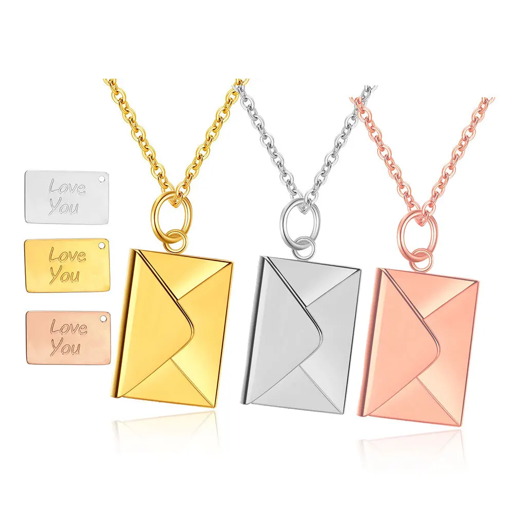 Love Letter Envelope Pendant Necklace Romantic Stainless Steel Jewelry Confession Love You For Valentine Day Gifts Wholesale
Love Letter Envelope Pendant Necklace Romantic Stainless Steel Jewelry Confession Love You For Valentine Day Gifts Wholesale